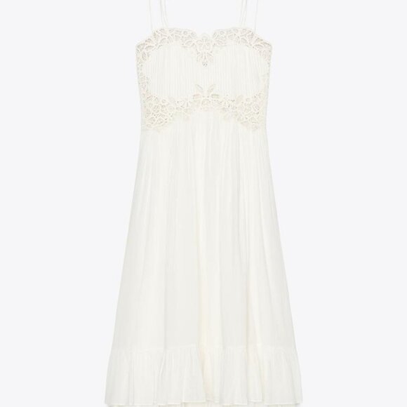 NWT ZARA ZW COLLECTION EMBROIDERED DRESS S, L - Picture 3 of 9